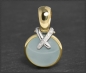 Preview: Diamant & Jade 750 Gold Anhänger, 20mm Jade